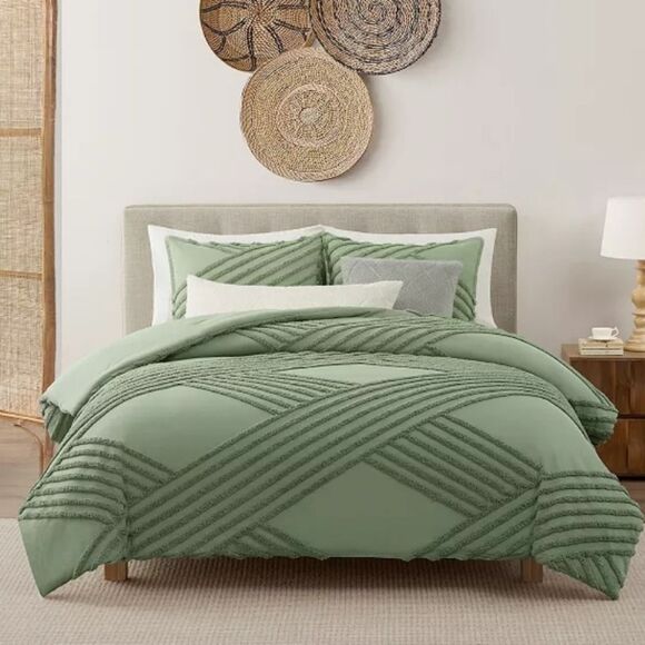 Koolaburra By Ugg Koolawash Campbell Twin/XL Comforter Set w/Shams- Desert Sage - Picture 2 of 11